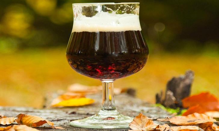 Bokbier met bladeren Bokbier met bladeren
